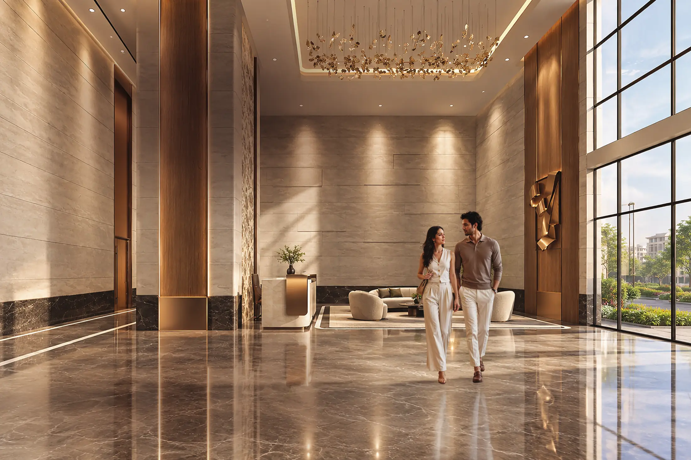 28 ft. double-height entrance lobby